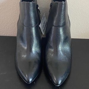 Black Nine West Booties with Wedge Heel, Size 7